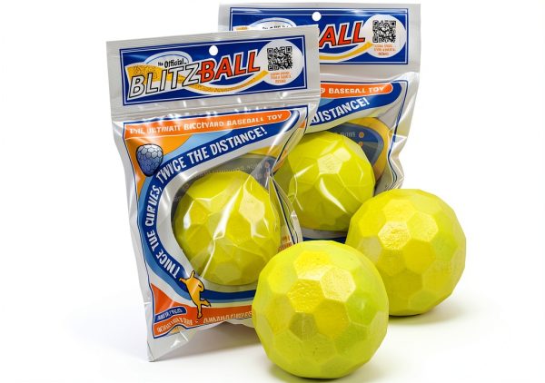 Blitzball Plastic Baseball Set Yellow 4‑Pack-0