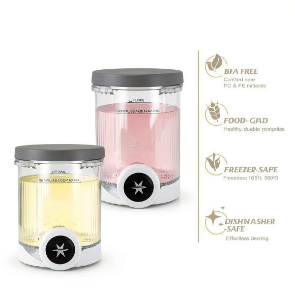 Replacement for Ninja NC700 Swirl Jeroesja 2-Pack Pints & Lids Gray-3