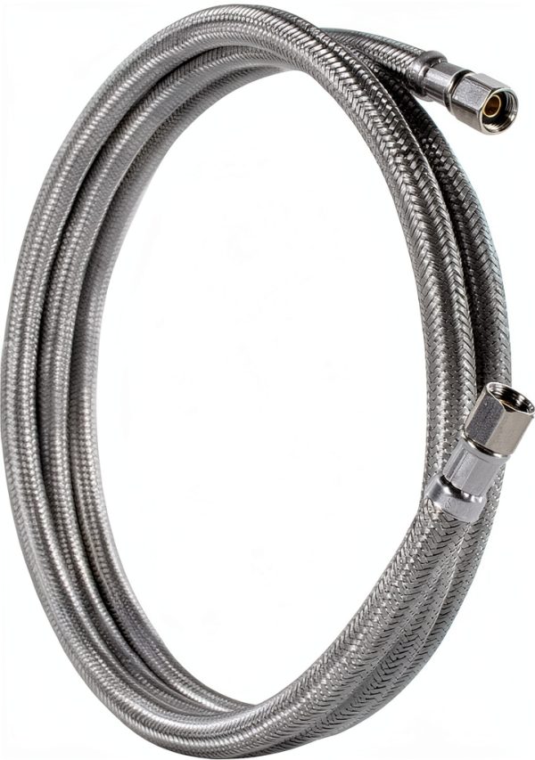 Certified Appliance Accessories Ice Maker Water Line, 5 Feet, PVC Core with Premium Braided Stainless Steel, Silver-4