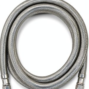 Certified Appliance Accessories Ice Maker Water Line, 5 Feet, PVC Core with Premium Braided Stainless Steel, Silver-0