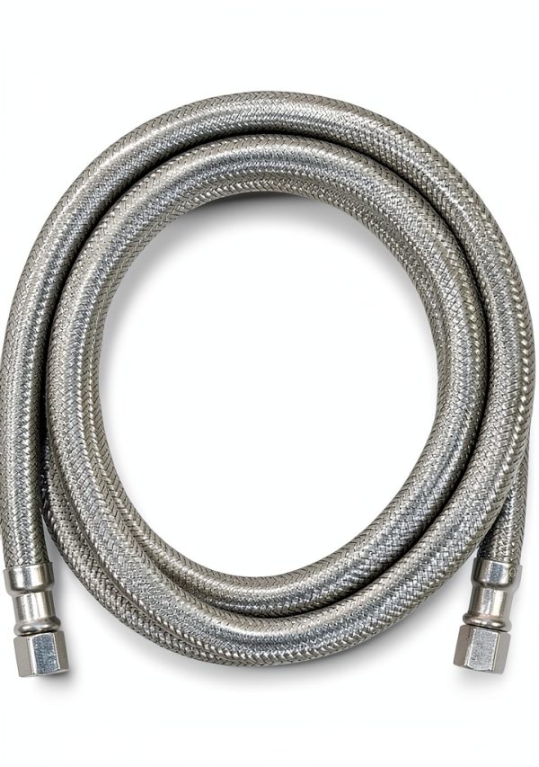 Certified Appliance Accessories Ice Maker Water Line, 5 Feet, PVC Core with Premium Braided Stainless Steel, Silver-0
